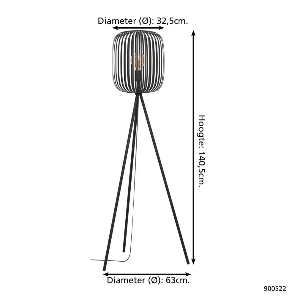 Schwarze Stehlampe Romazzina Ø 32,5cm Eglo 9008606244508