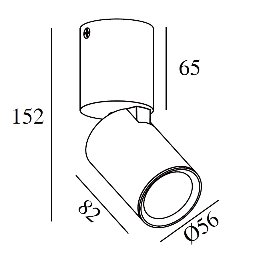 Antike bronzene Aufbauleuchte Parma richtbares Aluminium Ø 5,6 cm