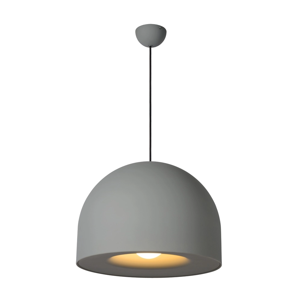 Moderne graue Beton-Pendellampe Akron Ø 50cm - 1x E27 Premium by Lucide 5411212202109