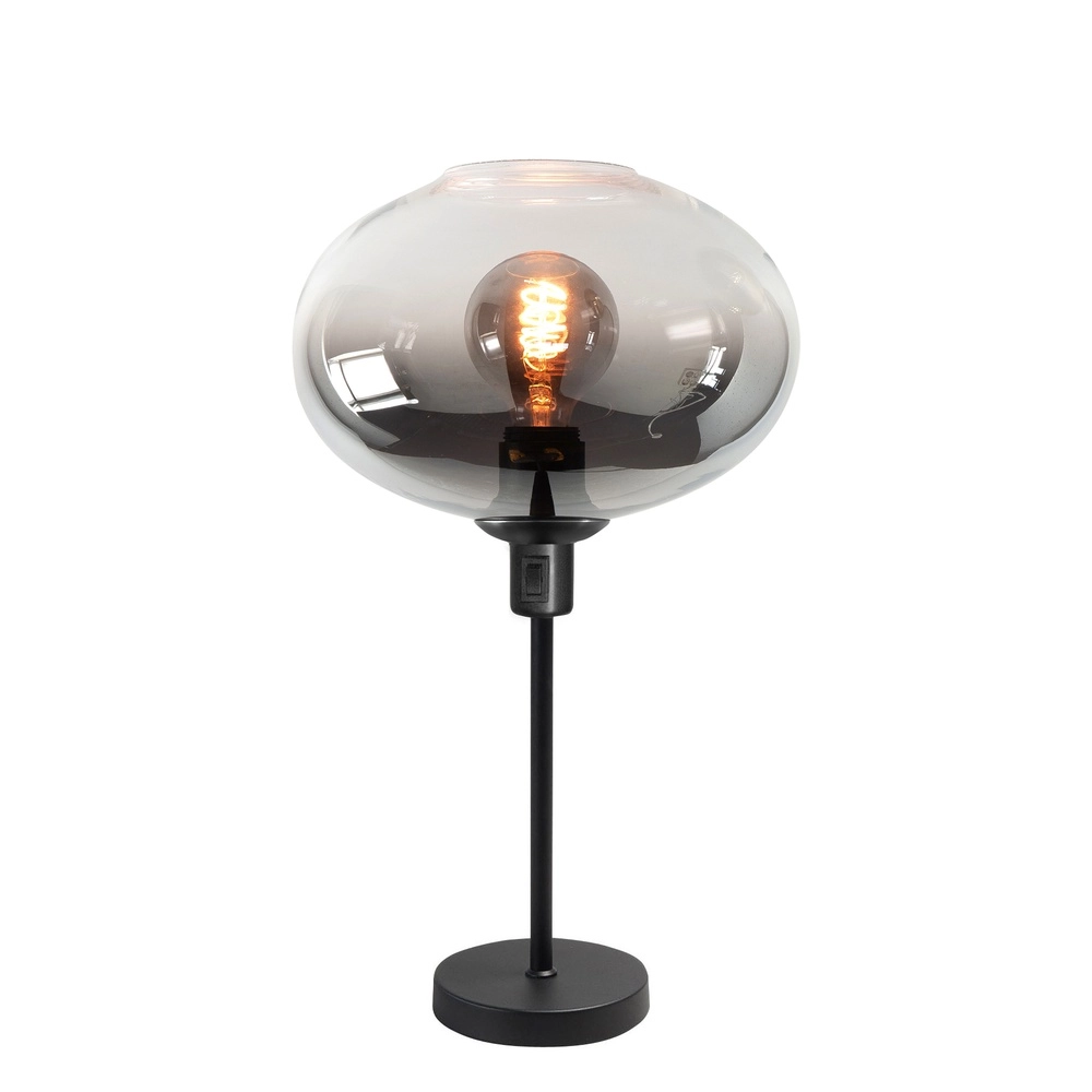 Tischlampe Bellini schwarz mit Rauchglas Ø 26cm