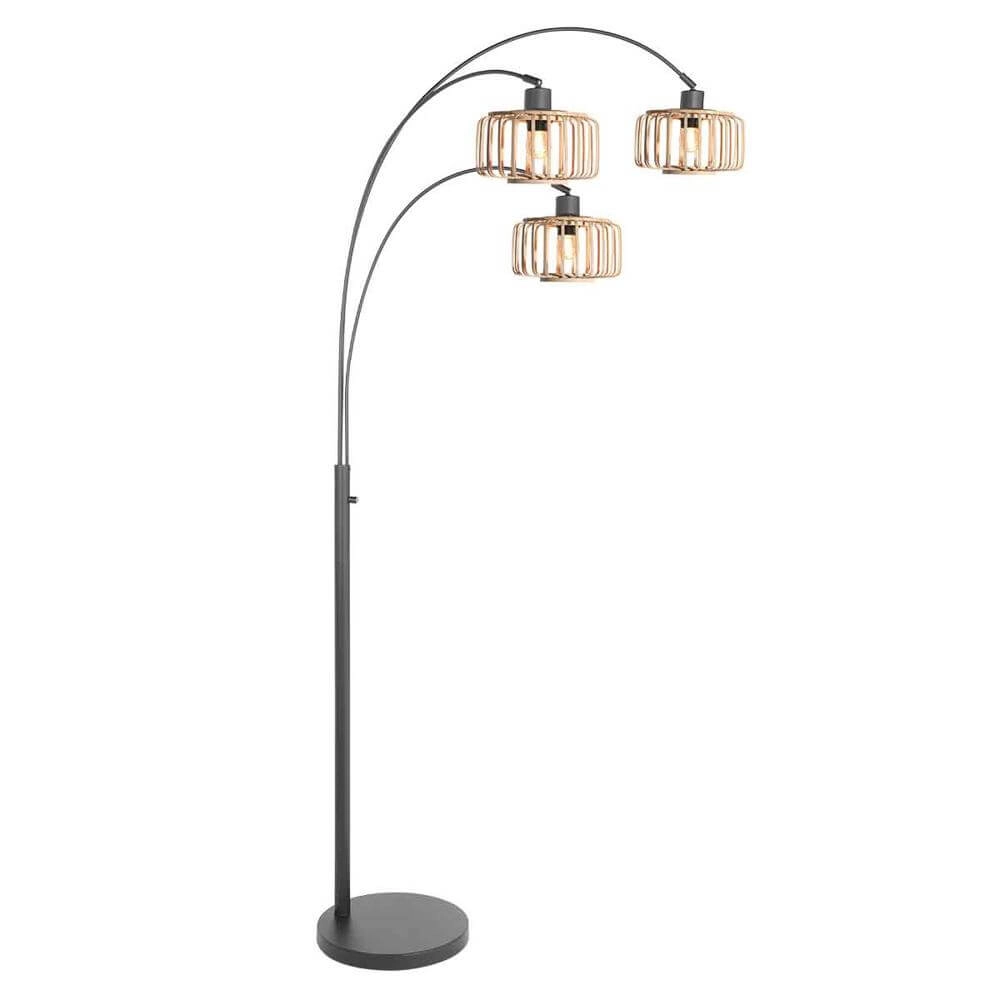 Stehleuchte aus Bambus Sparkled Light mit schwarz