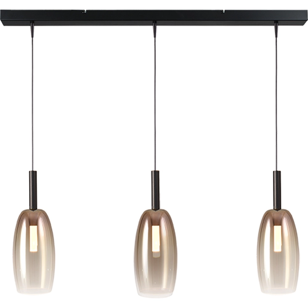 3L Pendellampe Ø 11,5 cm Lido Olive mit goldverblasstem Glas Masterlight 8718121324845