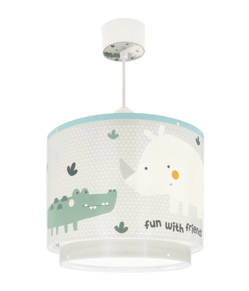 Kinderzimmer-Hängelampe Rhino & Croco Ø 26cm