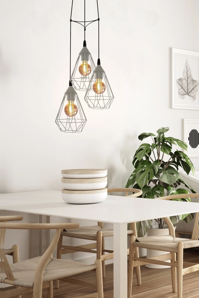 Graue Pendelleuchte Tarbes 3-flammig Eglo 9002759430238
