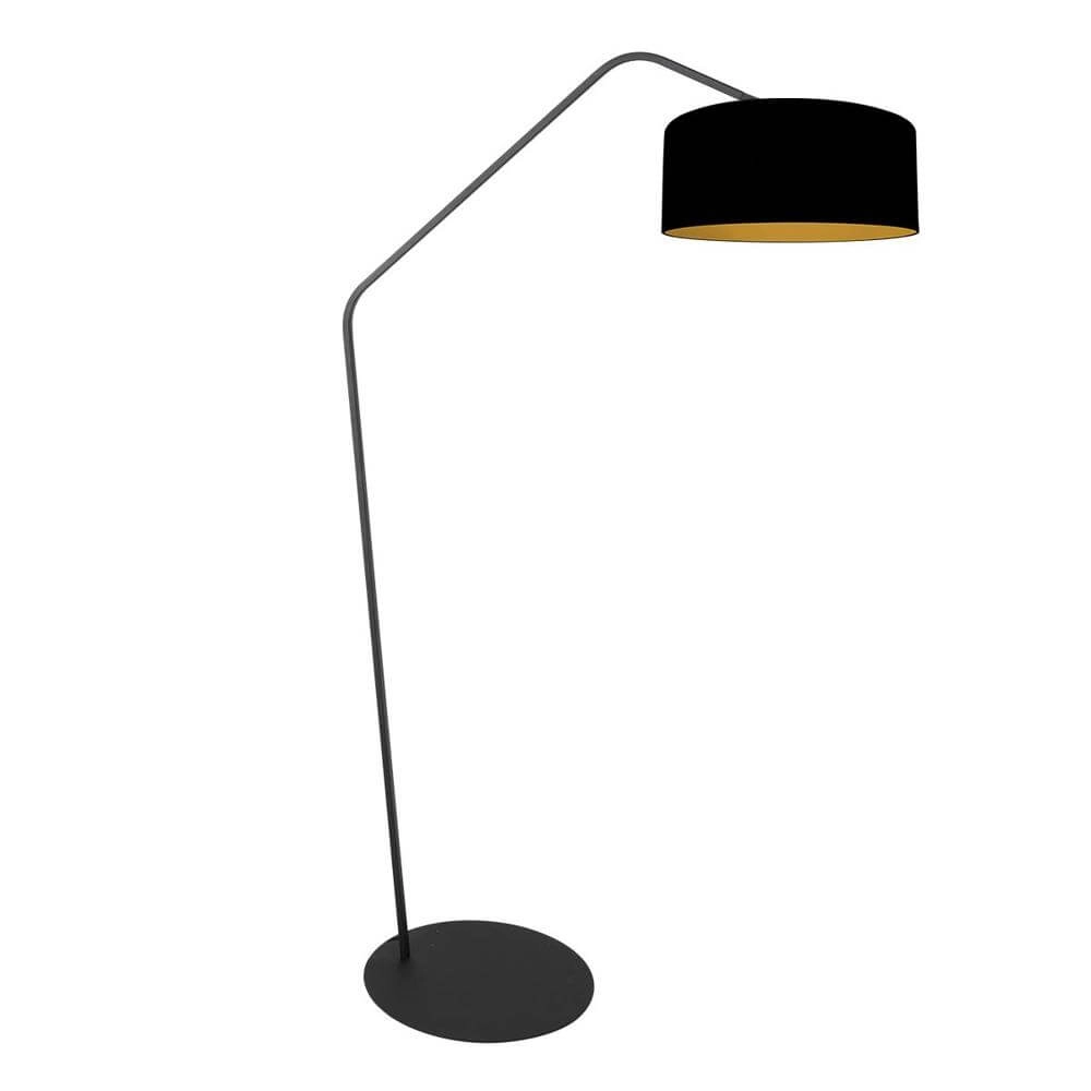 Stehlampe Zig-Zag schwarz mit goldener Innenseite Ø 50cm