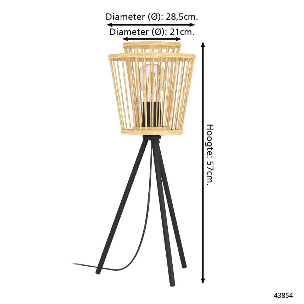 Tischlampe aus Holz Hykeham 57cm hoch Eglo 9002759438548