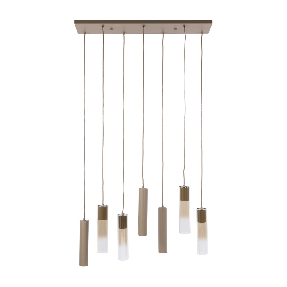 Elegante Pendellampe Lungo Sandbraun 7-Lichter Lyora 8716803514898