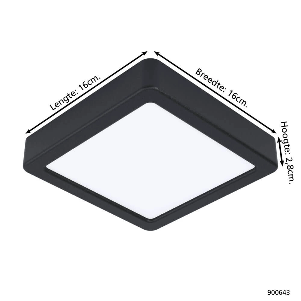 Badezimmerlampe Fueva 5 IP44 – Schwarz – 16 cm Eglo 9008606245260