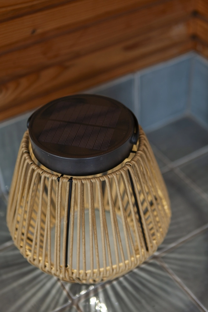 Solartischlampe Coppa Rattaneffekt Lutec 6939412089560