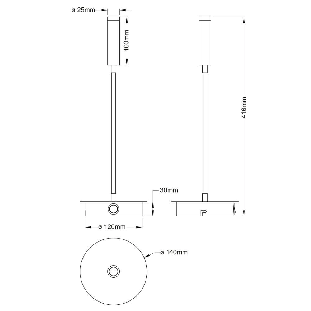 Flexible Wandleuchte Jutta Schwarz Brilliant 4004353425820