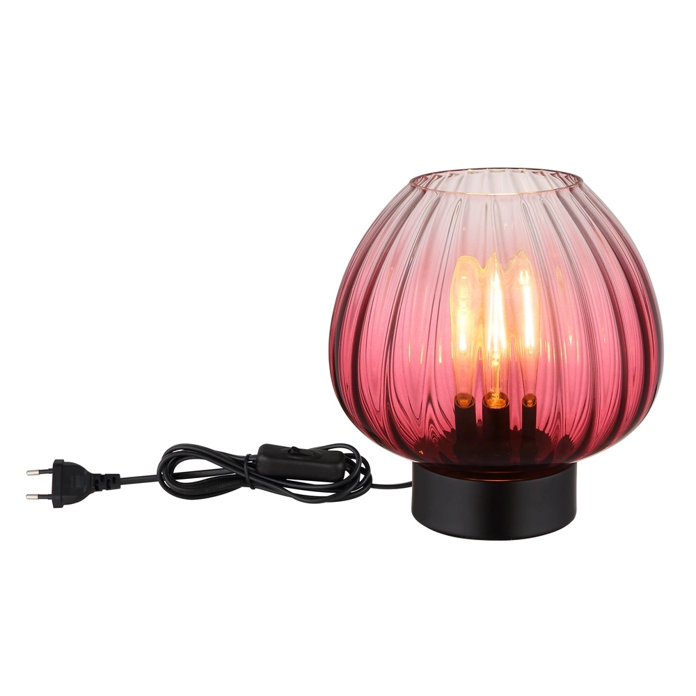 Tischlampe Solveig Rotes Glas Globo 9007371475094