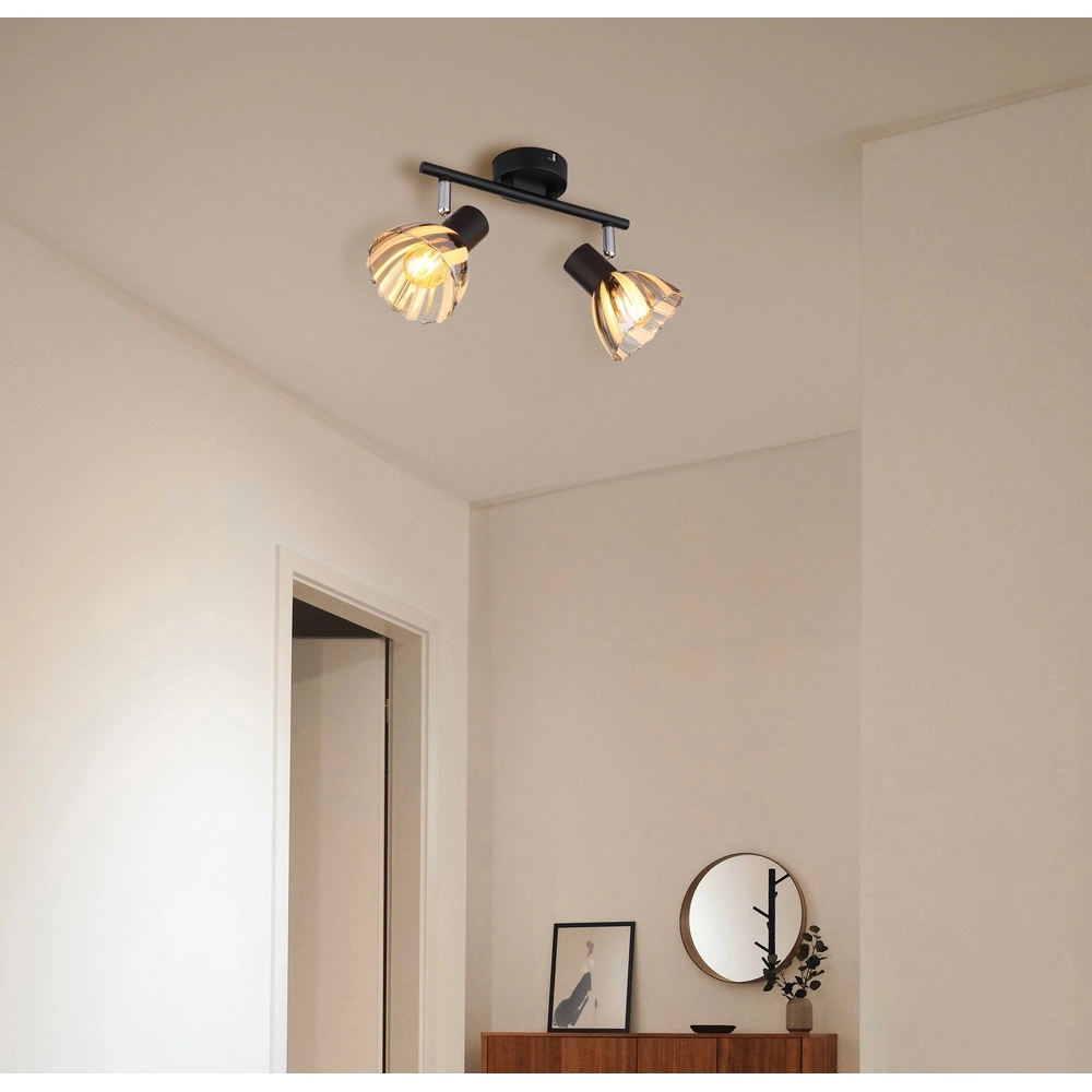 Deckenlampe 2-Leuchten Zachery Schwarz Globo 9007371522507