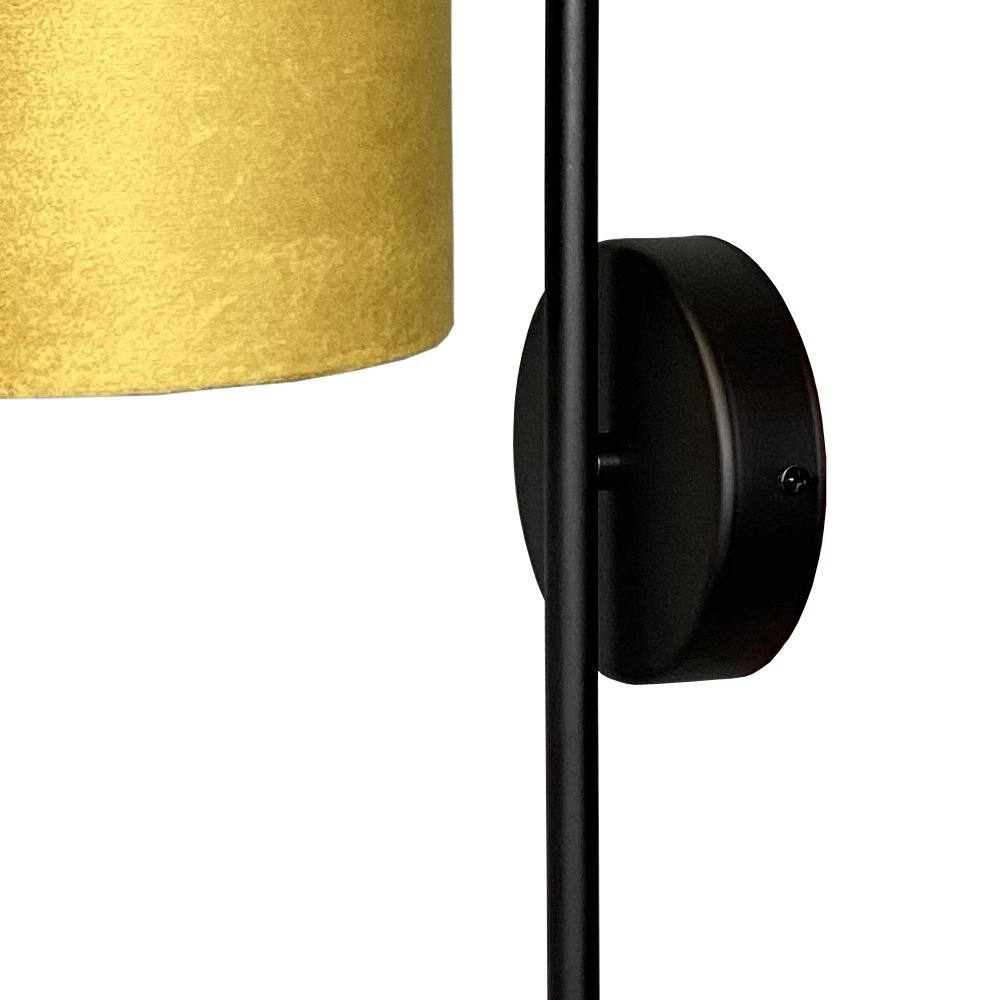 Schwarze Wandlampe Venus mit goldfarbenem Lampenschirm Masterlight 8718121251189