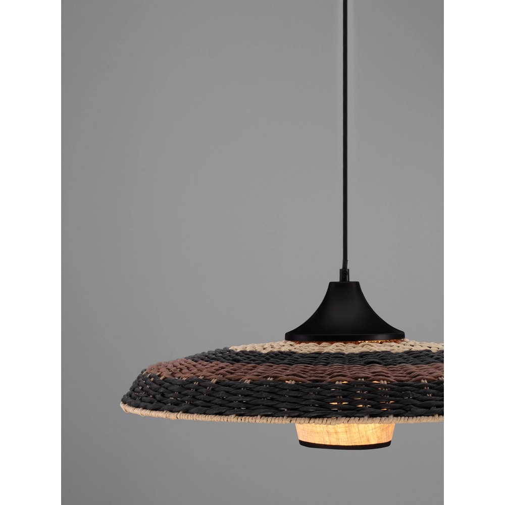 Pendelleuchte Capa schwarz mit Rattan Lyora 5212017452917