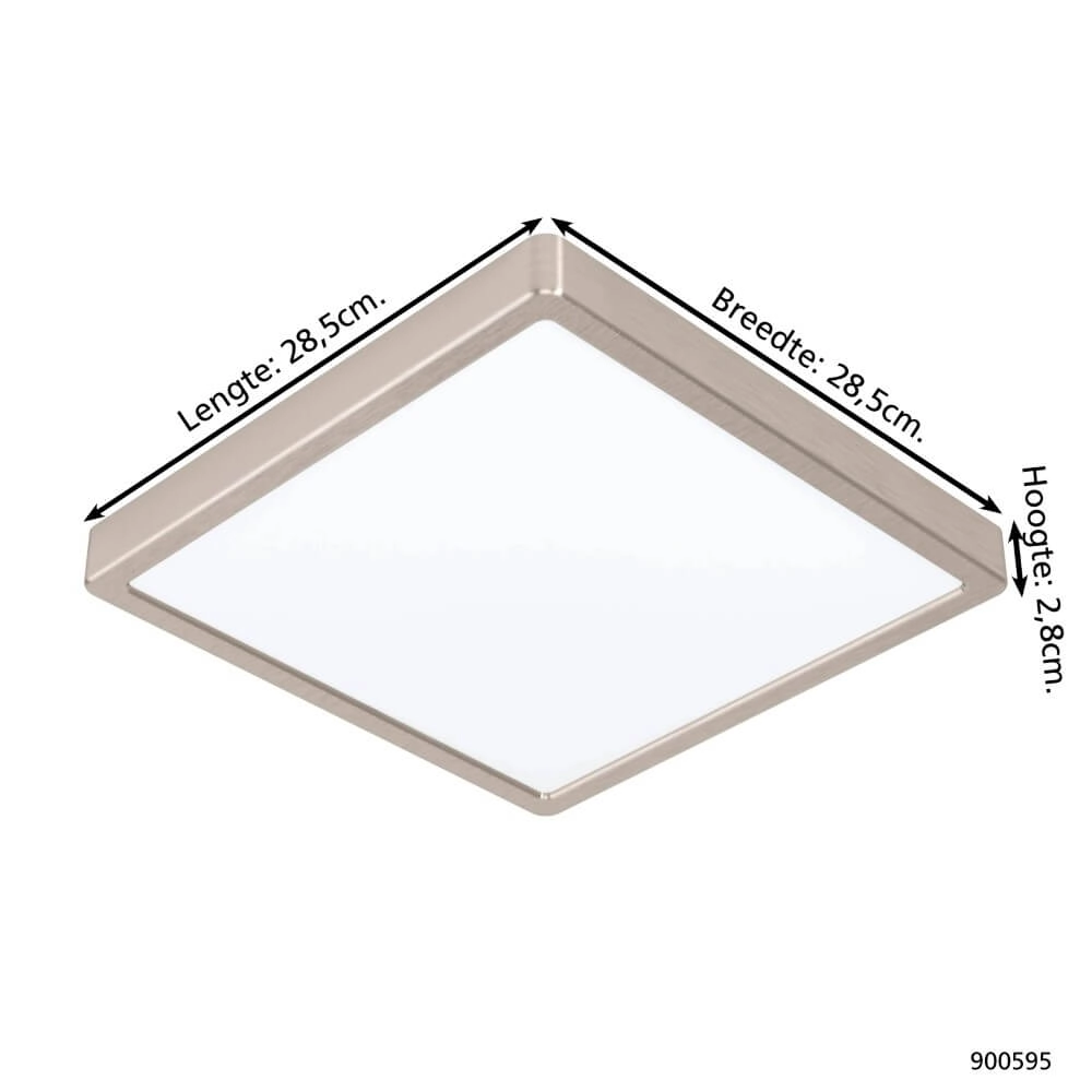 Deckenleuchte aus Edelstahl Fueva 5 28,5 x 28,5 cm Eglo 9008606244942