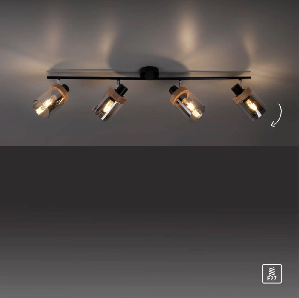 Deckenleuchte Pasqual 4-Licht-Schwarz Just Light 4043689986124