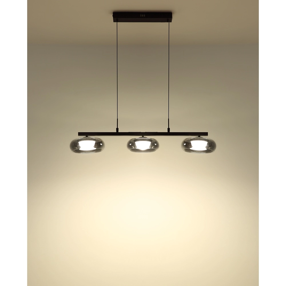 Design-Pendellampe Carlene 3-Licht Schwarz Globo 9007371566181