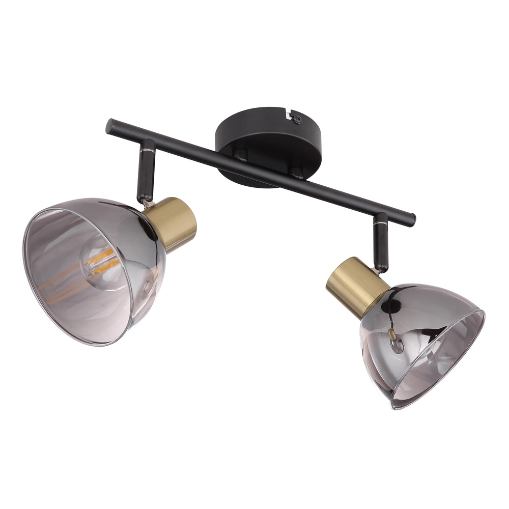 Design-Deckenlampe Jay 2-Licht schwarz mit Rauch Globo 9007371396399