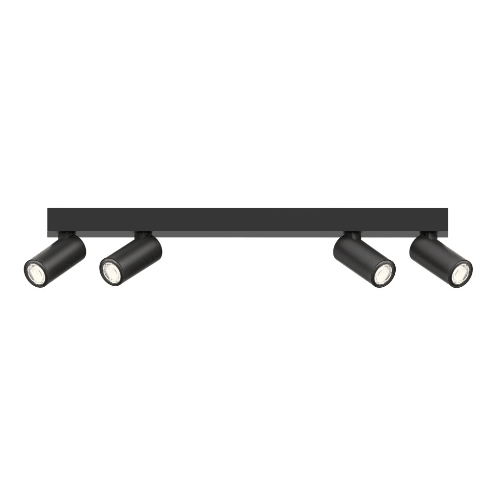 4-Lampen-Flächen-Spot Tevo Mini Schwarz