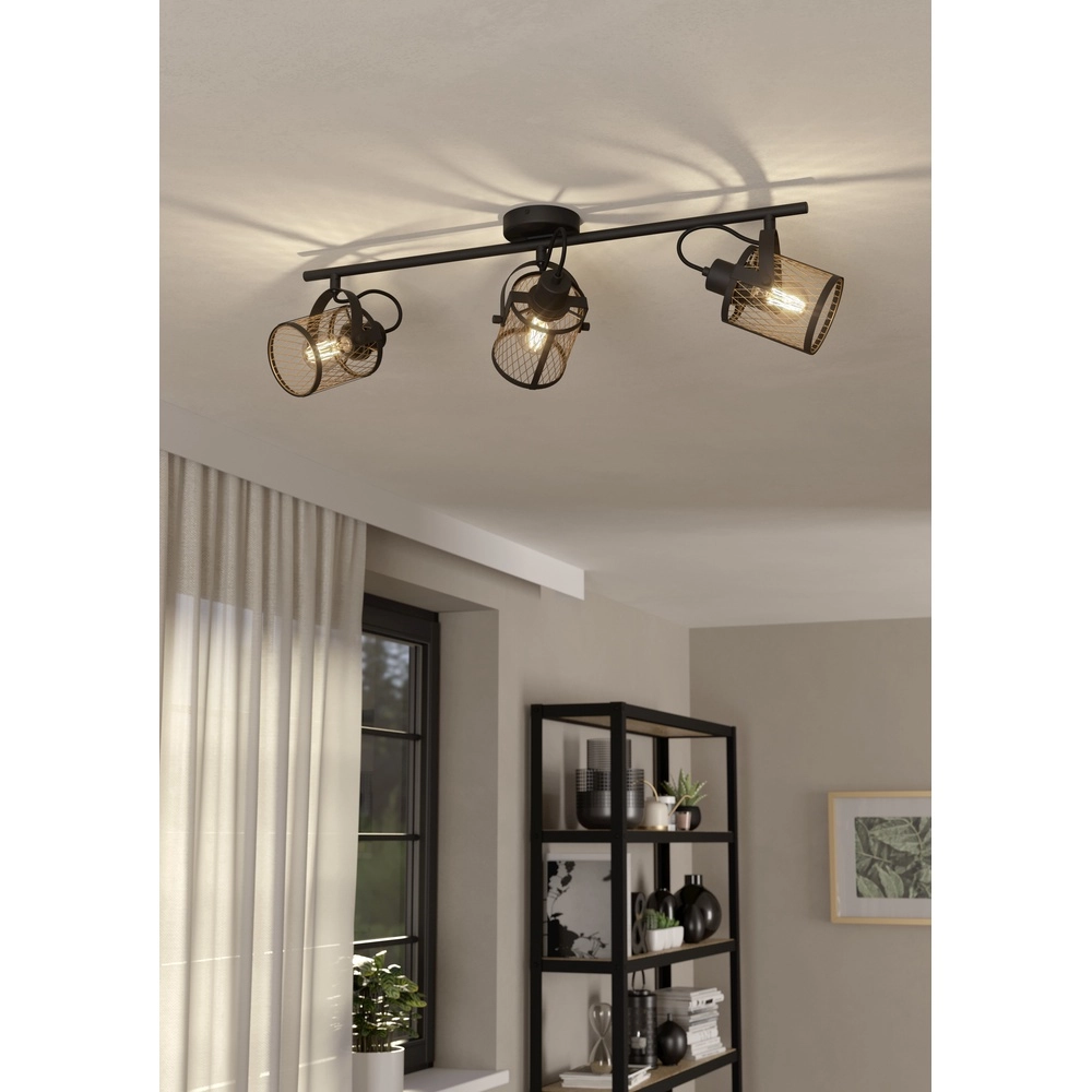 3-Licht Deckenlampe Dellow Schwarz mit Gold Eglo 9002759435332
