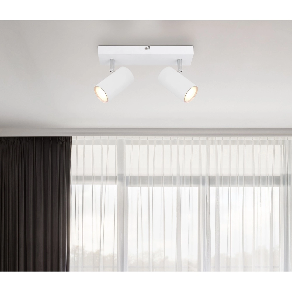 Deckenlampe 2-Leuchten Robby Weiß Globo 9007371433520