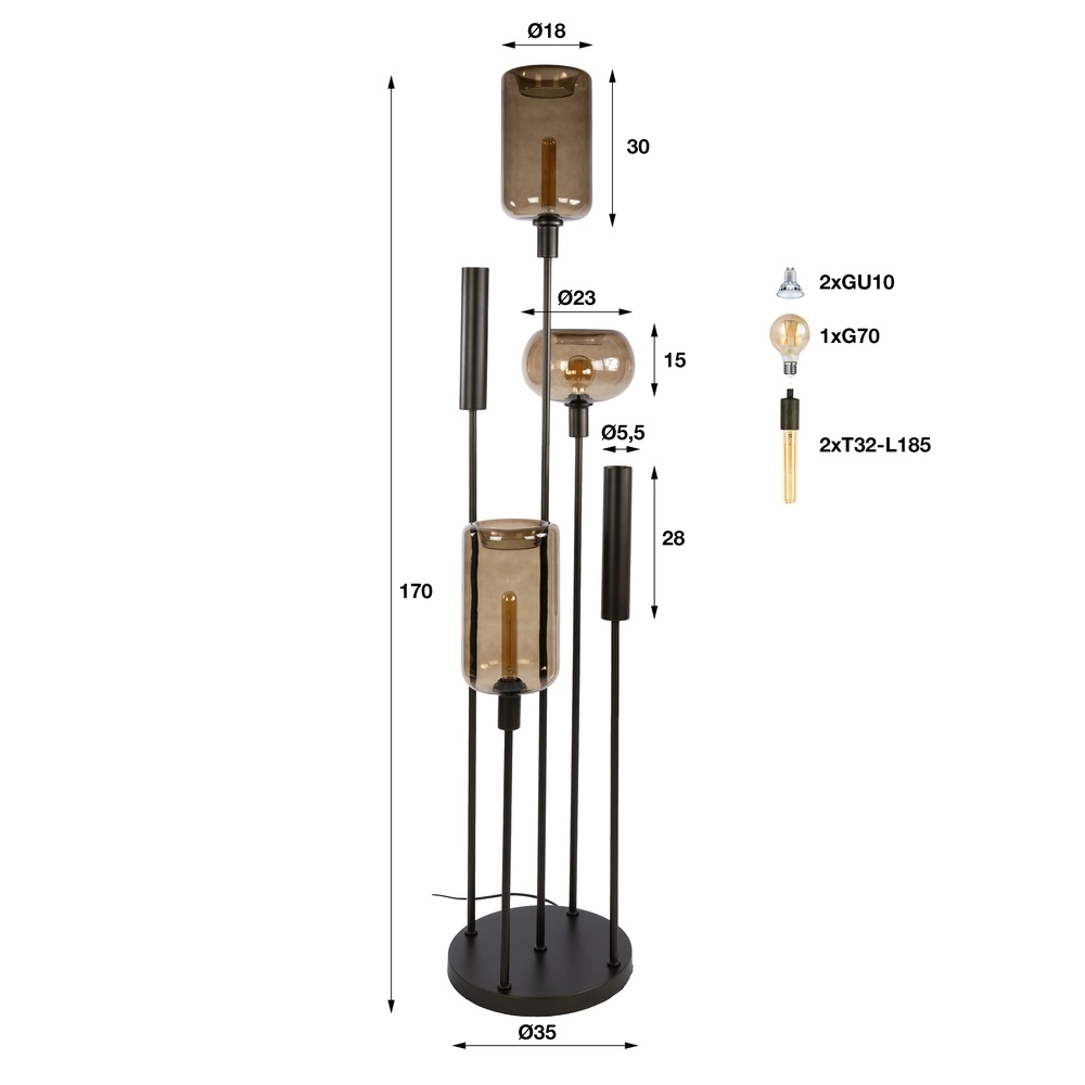 Design-Stehlampe Serene Sienna Brown Lyora 8716803514775
