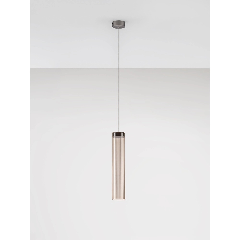 Design-Pendellampe Brielle Anthrazit mit Mokka-Glas Lyora 5212017495419