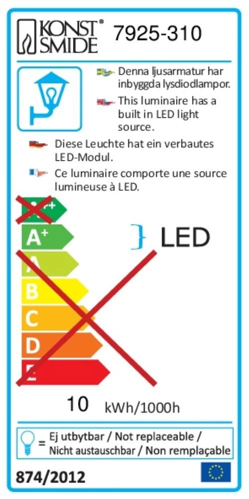 LED-Außenleuchte Sanremo 21cm silbergrau KonstSmide 7318307925319