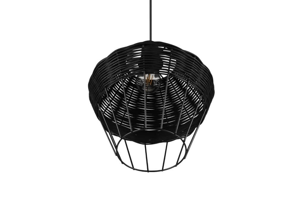 Pendelleuchte Borka schwarzes Rattan Trio 4017807556803