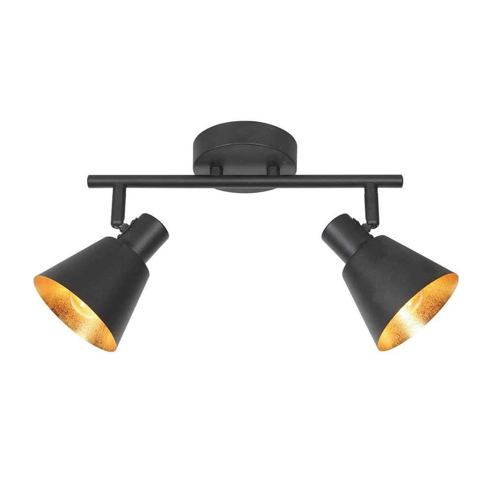 Deckenlampe Oeroe schwarz mit gold 2-flammig