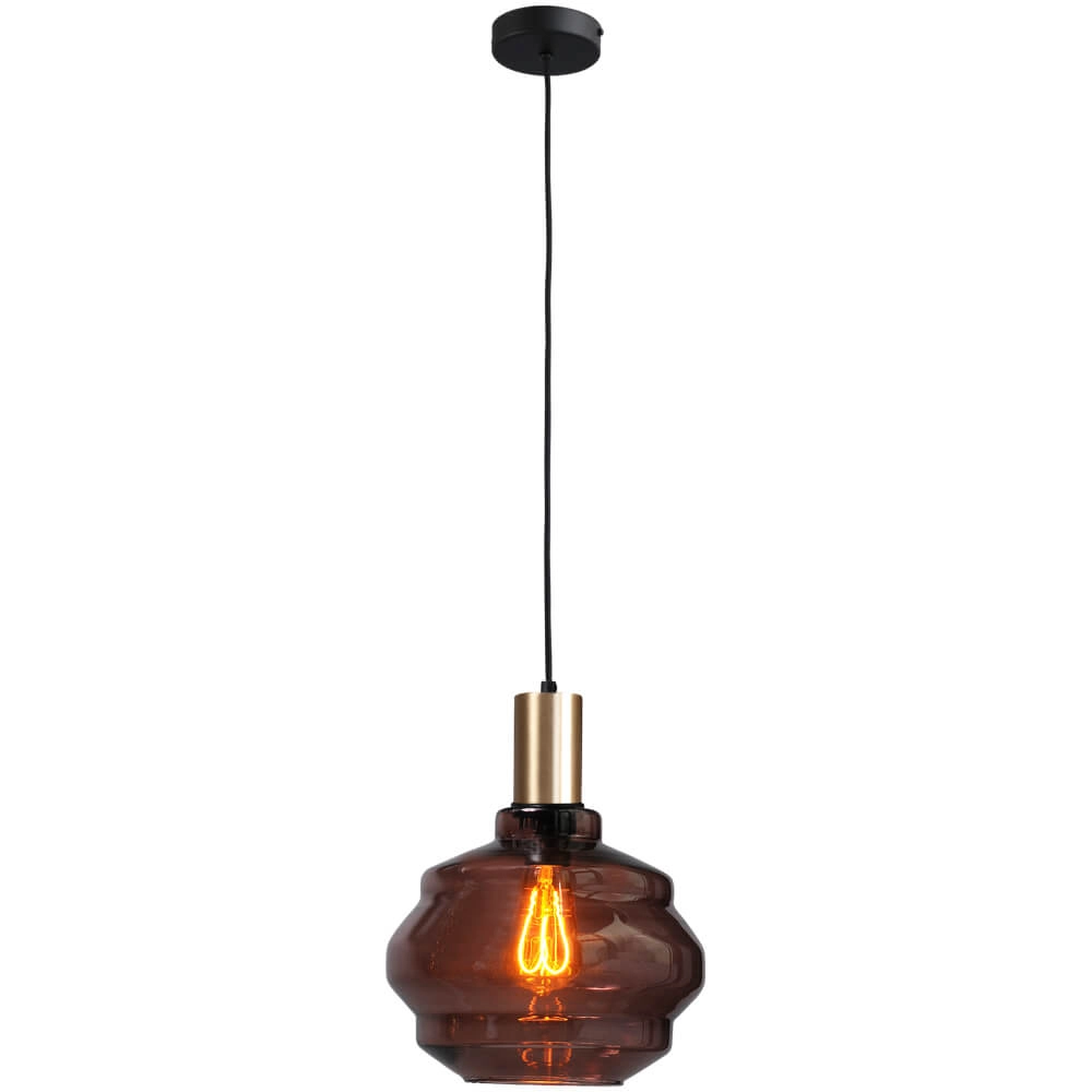 Hängelampe Gold Porto mit Kugel aus rotem Glas - Ø 24cm Masterlight 8718121268910