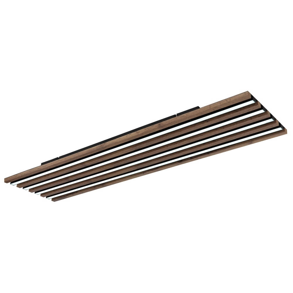 Deckenlampe Hayden schwarz mit Holz 120cm Globo 9007371516643
