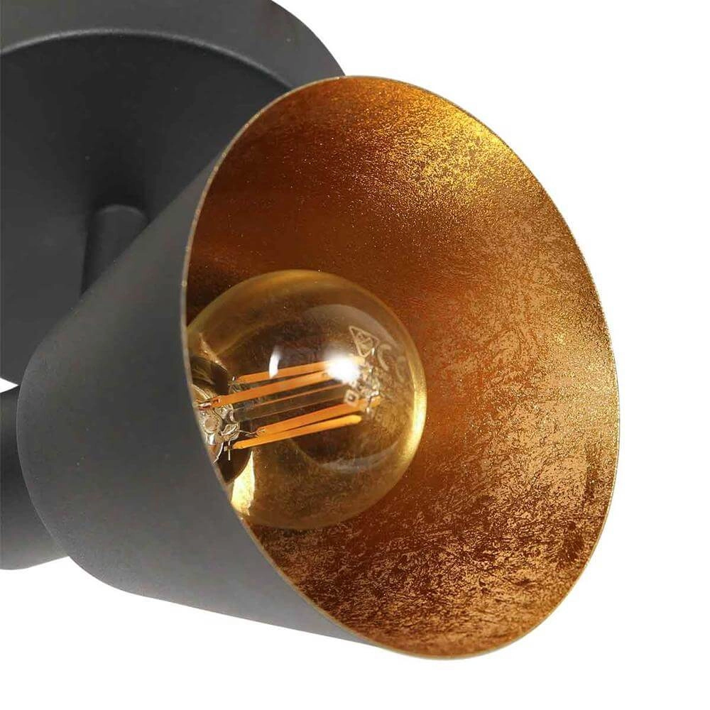 Wandleuchte Oeroe schwarz mit gold Steinhauer 8712746176322