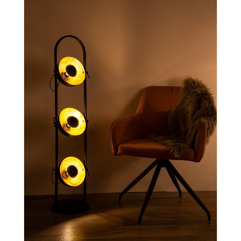 Stehlampe Ole Schwarz mit Gold Globo 9007371519422