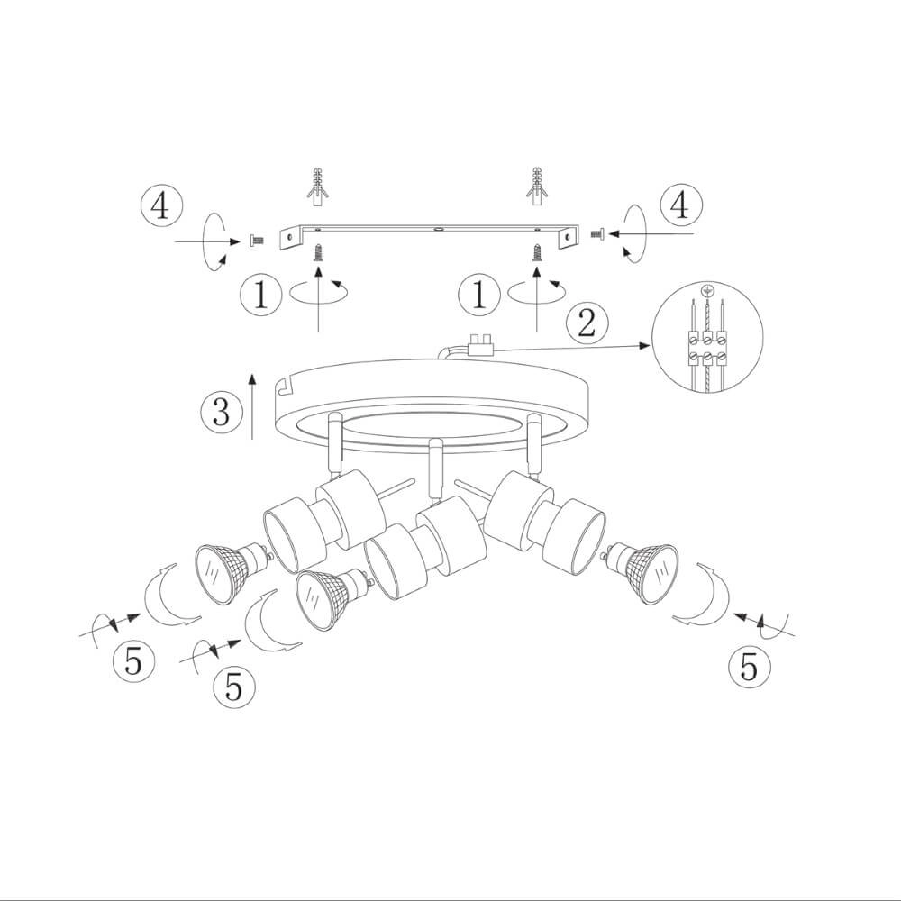 LED-Deckenstrahler Natasja Led 3-leichter grau Steinhauer 8712746112030