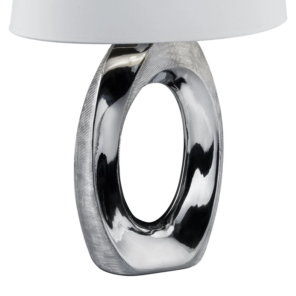 Tischlampe Taba 52 cm Chrom mit Weiß Trio 4017807377514