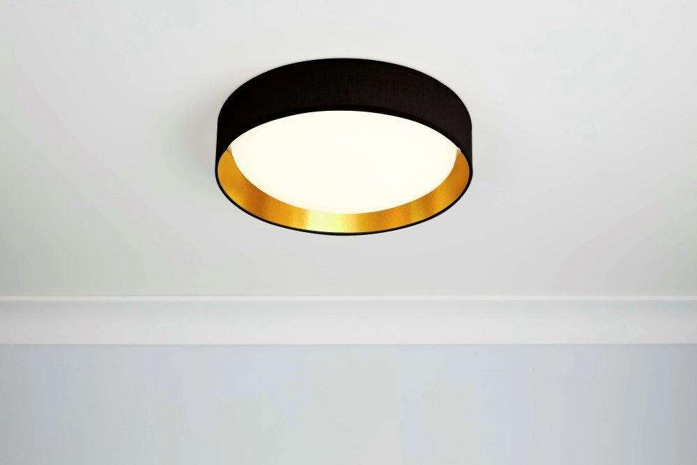Ländliche Deckenleuchte Gianna Ø 37 cm schwarz mit gold Searchlight 5053423131597