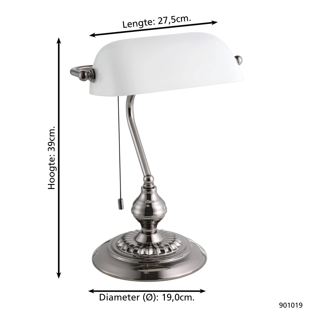 Antike Schreibtischlampe Banker mit Weiß Eglo 9008606307173