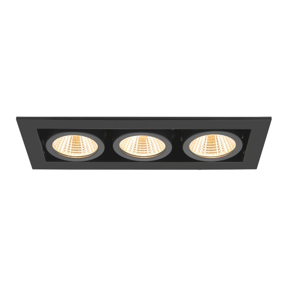Quadratischer LED-Einbaustrahler Kadux Triple 3x LED - schwarz - 3000K SLV 4024163278867