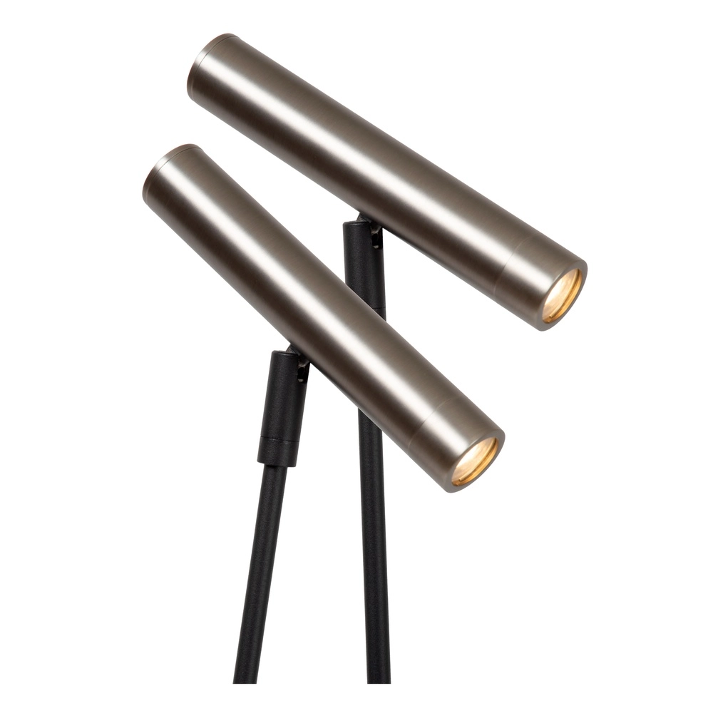 2-Licht Stehlampe Duarte Schwarz mit Metallgrau Lucide Vibes 5411212032195
