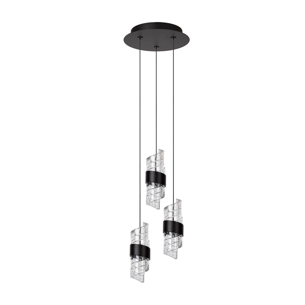 Design-Pendellampe Kligande 3-Licht Schwarz