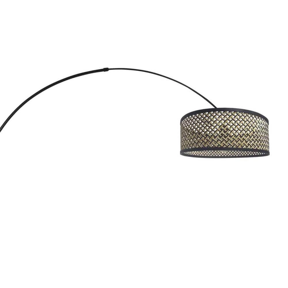 Bogenlampe Sparkled Light schwarz mit Bambusschirm Steinhauer 8712746172874