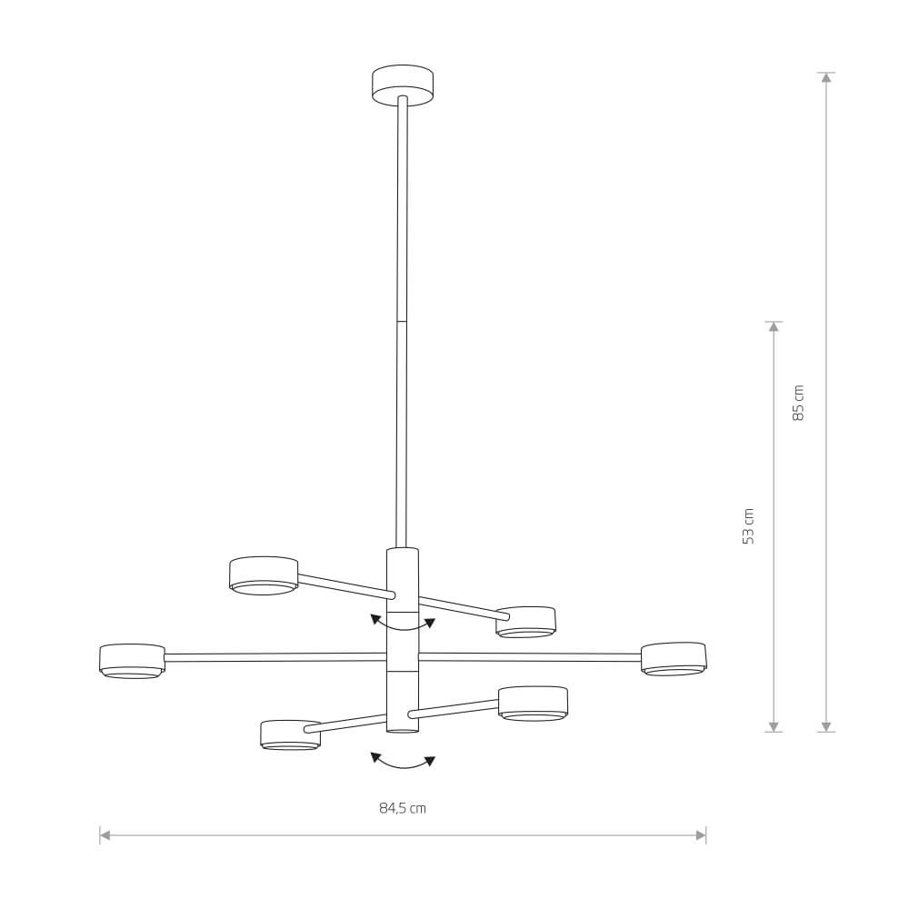 Design-Hängelampe Orbit 6-Licht Lyora 5903139794695
