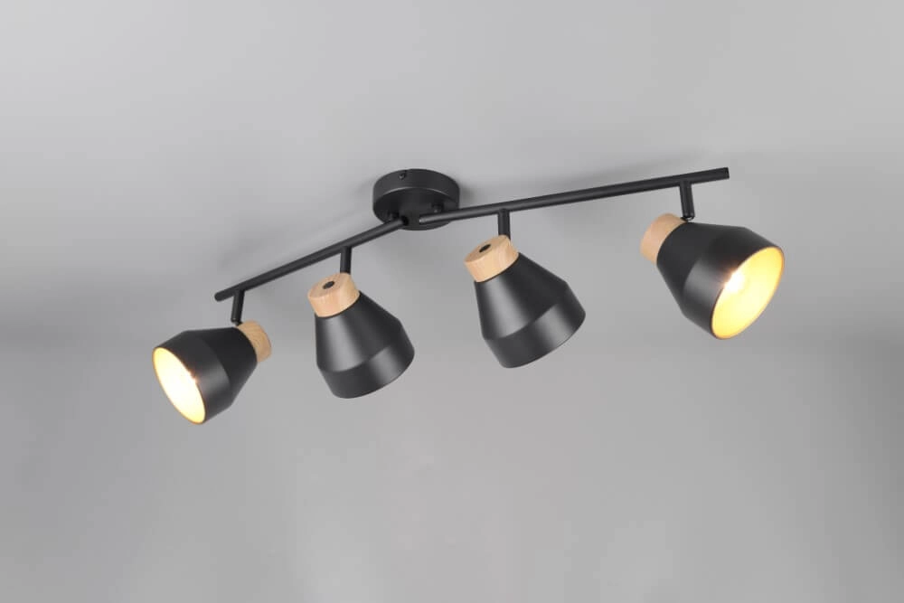 Design Deckenleuchte 4-flammig Valentin schwarz Trio 4017807637434