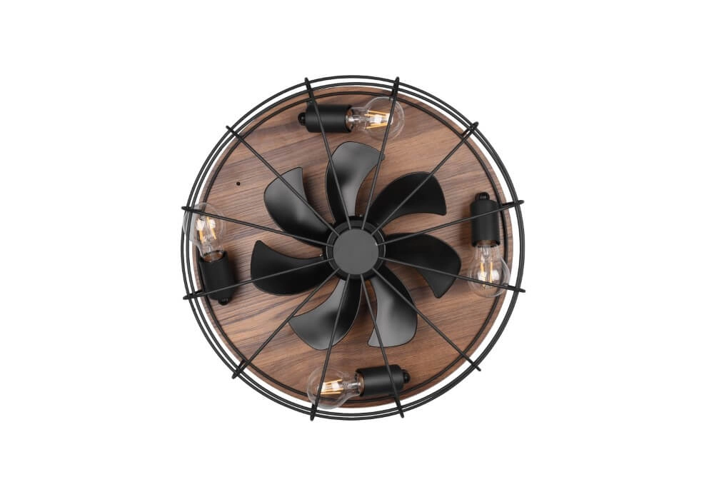 Deckenventilator Trondheim schwarz mit Holz Trio 4017807529586