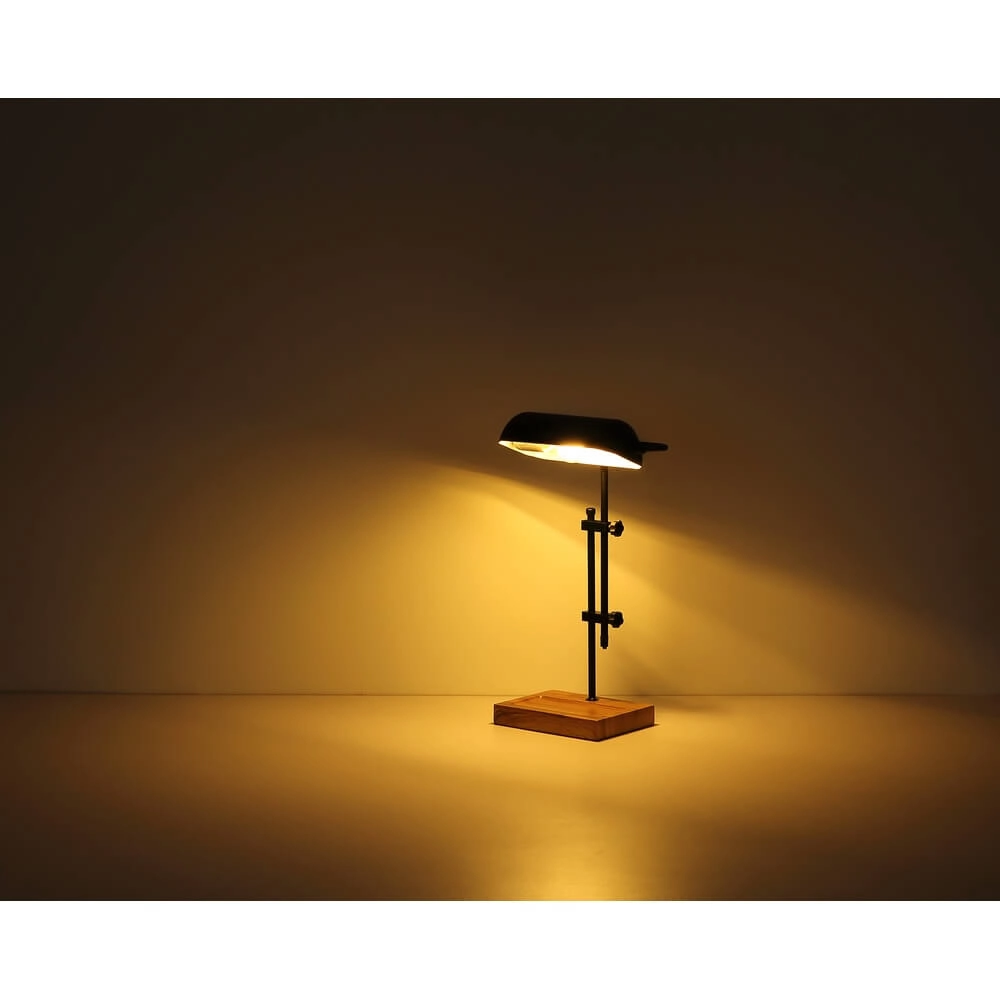 Schreibtischlampe Marid Holz mit Schwarz Globo 9007371474103