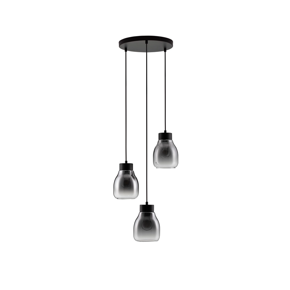 Pendelleuchte Blacu 3-flammig schwarz rund Lyora 5212017447487