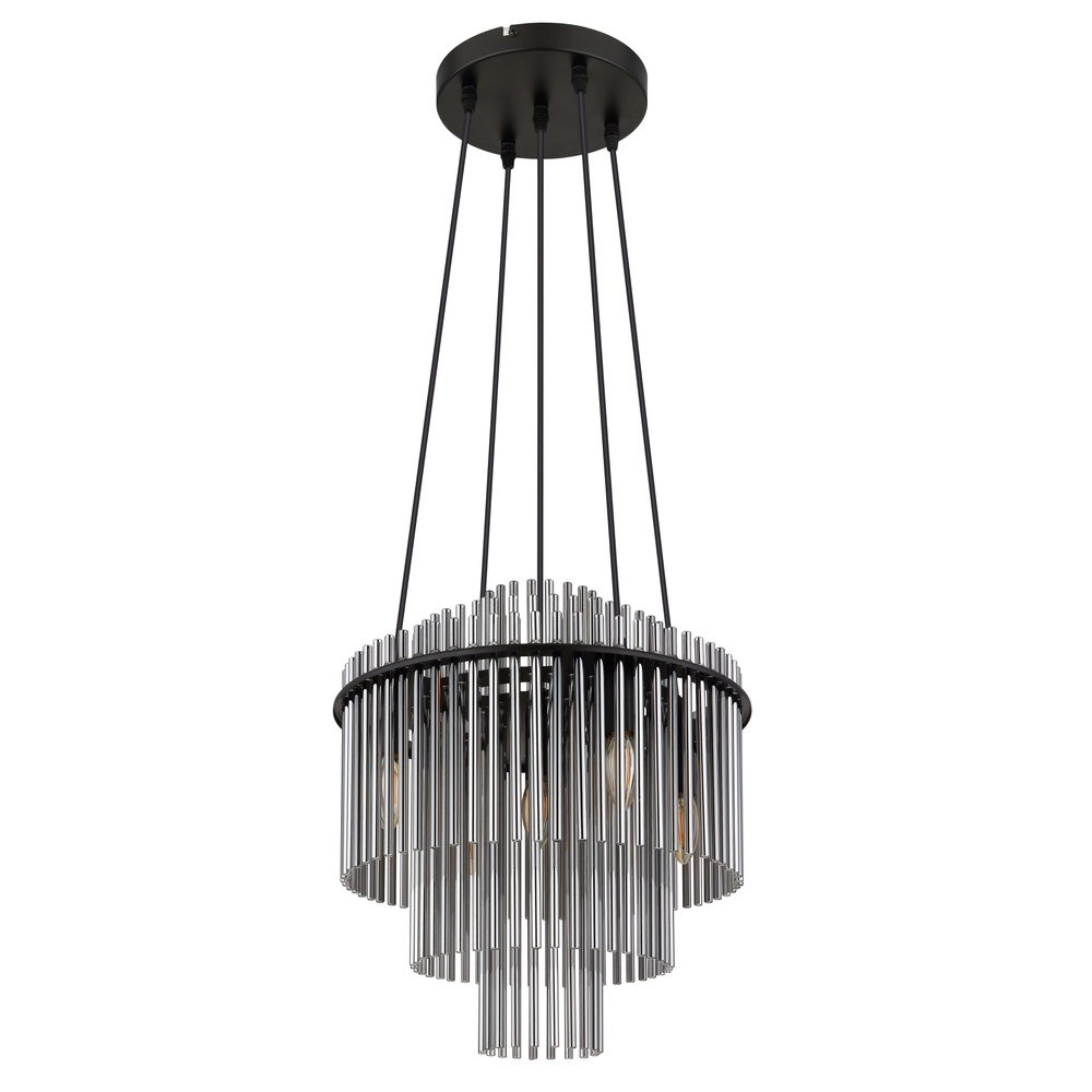 Pendellampe Ø 40 cm Gorley Schwarz mit Rauchglasstäben Globo 9007371515134