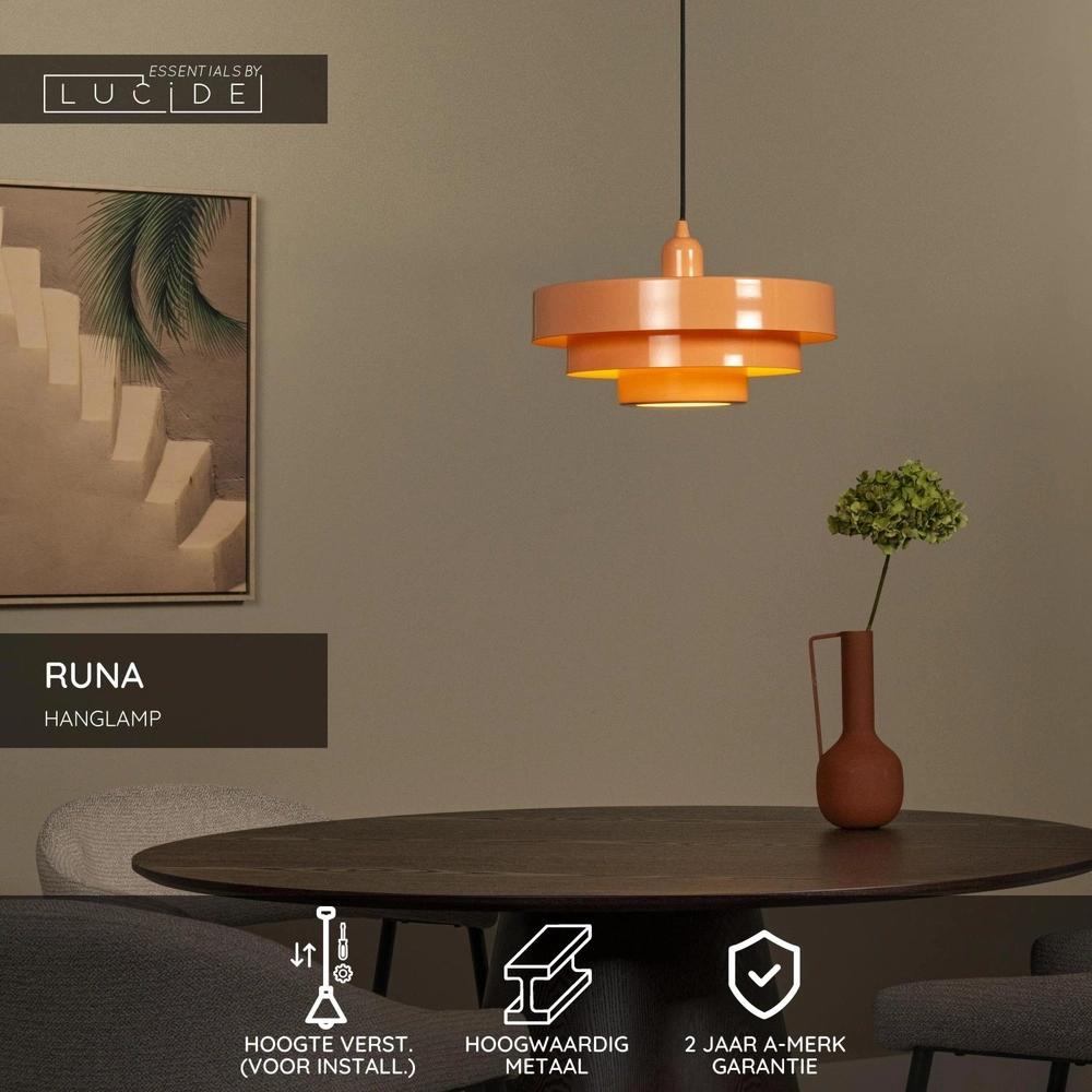 Design-Pendellampe Runa rosa Ø 35cm Lucide 5411212212221