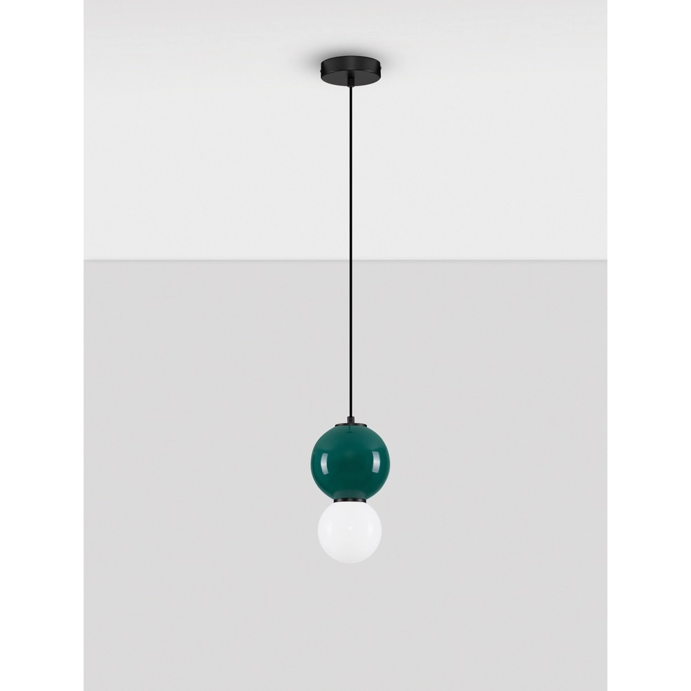 Pendelleuchte Noesis Ø 15cm grün mit weiß Lyora 5212017483720
